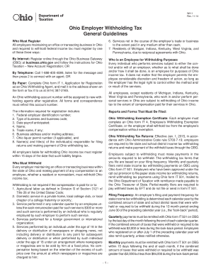 Fillable Online tax ohio Ohio Employer Withholding Tax General ...