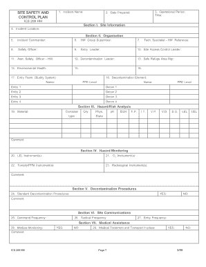 Site Safety and Control Plan