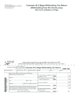 Colorado W-2 Wage Withholding Tax Return