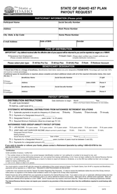 Idaho 457 Plan Payout Request Form