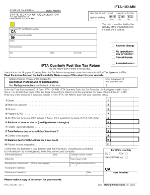 IFTA Quarterly Fuel Use Tax Return