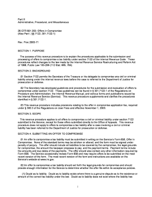 IRS Offer in Compromise Form 656