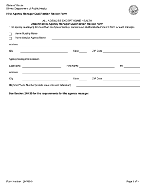 Illinois HHA Agency Manager Qualification Review Form