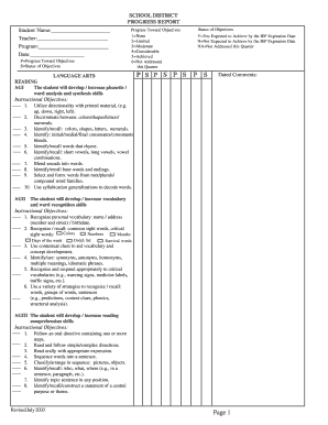 School District Progress Report