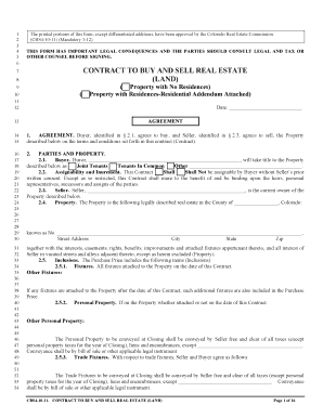 Colorado Real Estate Purchase Agreement