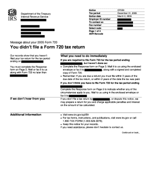 IRS Notice CP259 for Form 720