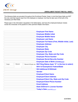 Employee Enrollment Packet