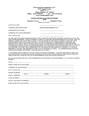 Lease Contract Guaranty Form