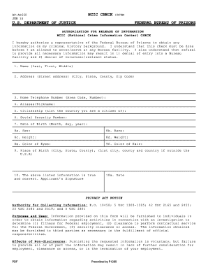 Authorization for Release of Information