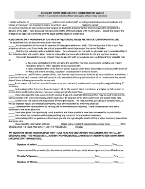 Consent Form for Elective Induction of Labor