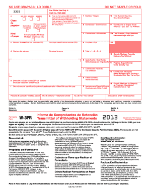 Formulario W-3PR Transmittal of Withholding Statements