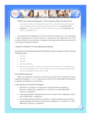 Form 1-B Conditional Employee Reporting Agreement