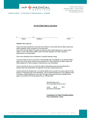 Statutory Declaration Form