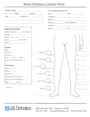 Knee Orthosis Custom Form