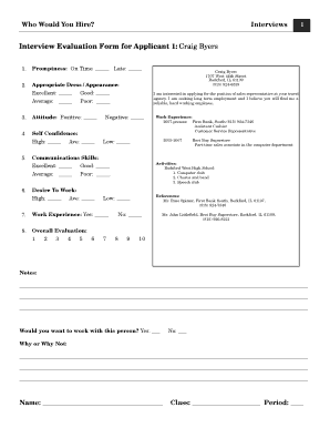 Interview Evaluation Form