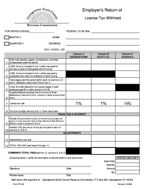 Employer's Return of License Tax Withheld