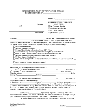 Certificate of Service
