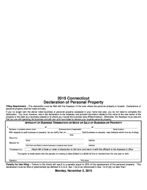 Connecticut Personal Property Declaration