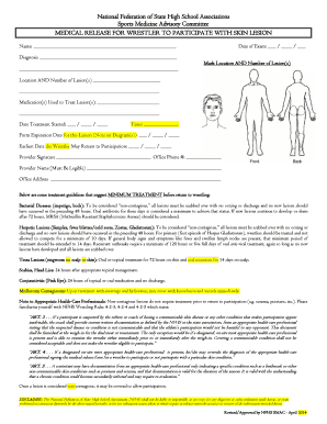 Medical Release for Wrestler with Skin Lesion