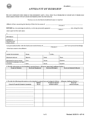 Affidavit of Heirship