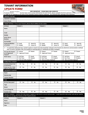 Tenant Information Update Form