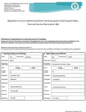 UK Non-Material Amendment Planning Permission Application