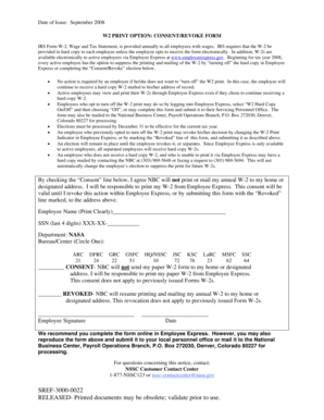 IRS Form W-2 Consent/Revoke Form