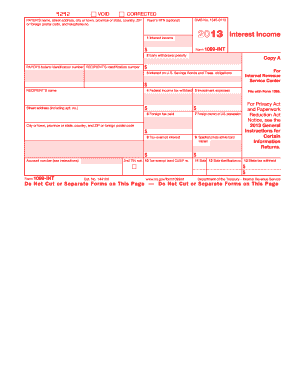 IRS Form 1099-INT 2013