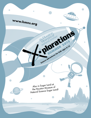 Summer Science Adventures Registration Form
