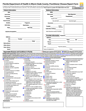 Florida Practitioner Disease Report Form