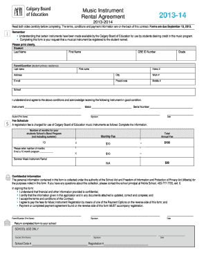 Music Instrument Rental Agreement