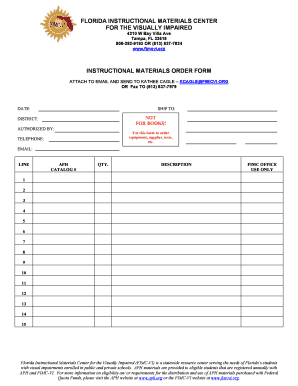 Florida Instructional Materials Order Form