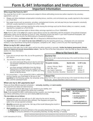 fillable online tax illinois form il 941 information and irs form 941 fillable