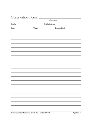 Teacher Consultant Professional Growth Plan