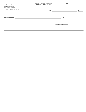 California Transfer Receipt