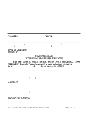 Mississippi Commercial Lease Agreement