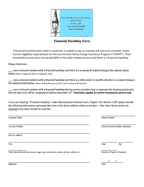 Financial Hardship Form
