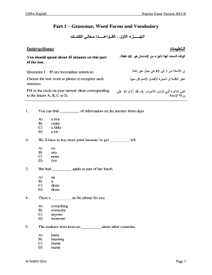 CEPA-English Practice Exam