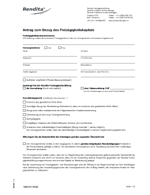 Antrag zum Bezug des Freizügigkeitskapitals
