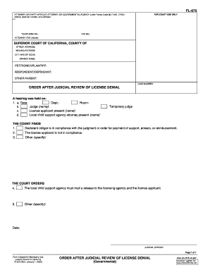 Order After Judicial Review of License Denial