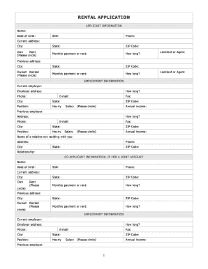 Rental Application Form