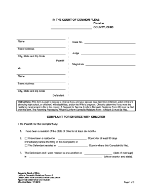 Complaint for Divorce with Children