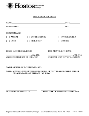 Application for Leave