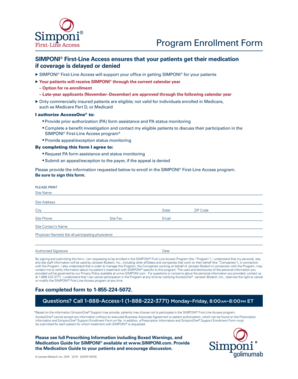 SIMPONI First-Line Access Program Enrollment Form