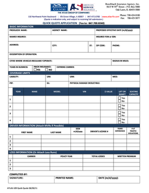 Atlas Quick Quote Application