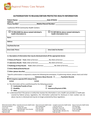 Authorization to Release Obtain Protected Health Information