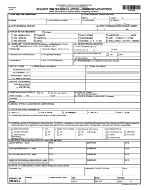 PHS-1662 Request for Personnel Action