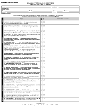 URAR Appraisal Desk Review Form