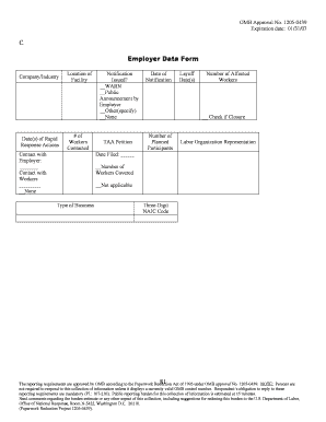 Employer Data Form