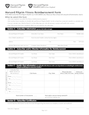 Harvard Pilgrim Fitness Reimbursement Form